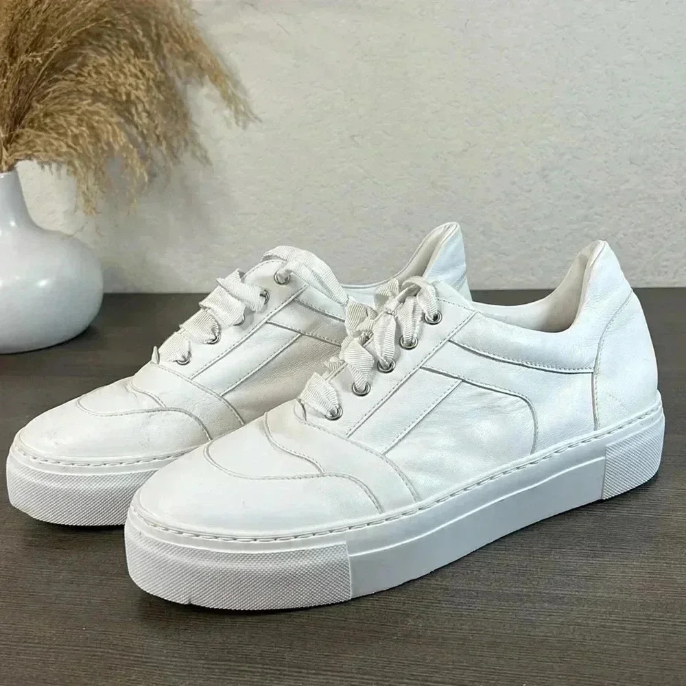 Agl White Leather Platform Sneakers
